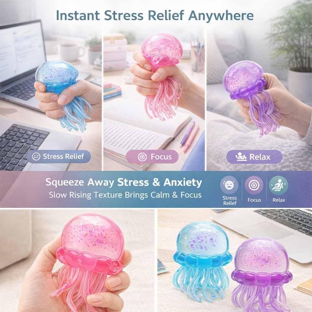 Nee-Doh Jelly Hops Octopus Fidget Toy - Waterproof Sensory Squishy Toy