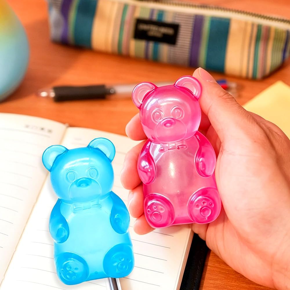 2 pcs Gummy Bear Toy, Squishy Stress Balls for Adults Kids, Sugar Filled Squishy Toys, Fidget