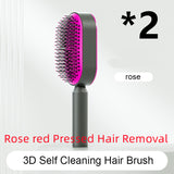 Self-Cleaning Hair Brush for Women – One-Key Cleaning, Anti-Static Hair Loss Comb - Hair Combs | Buy Online in UK