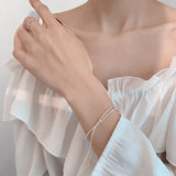 925 Silver Double-Layer Snake Chain Bracelet - Bracelets | Buy Online in UK