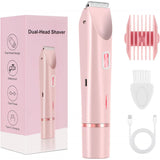 2 In 1 Hair Remover Women's Double Head Shaver Private Pubic Hair Trimmer Electric Razor Wet Dry Electric Body Hair