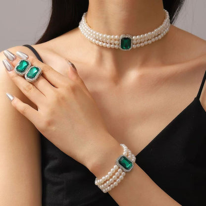 Imitation Pearl Jewelry Set for Women – Elegant Wedding & Party Fashion