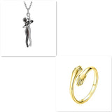 Love Hug Necklace Unisex Men Women Couple Jewelry Simple Temperament Clavicle Chain Valentine's Day Lover Gift