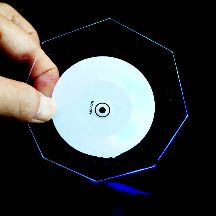 LED Glow Crystal Coaster – Acrylic Luminous Light‑Up Base for Bar, Cocktail & Mug Display - Coasters | Buy Online in UK