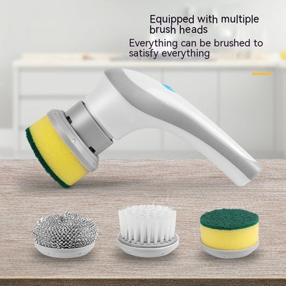 4‑in‑1 Electric Spinning Cleaning Brush – Cordless Handheld Scrubber for Home & Kitchen Cleaning - Scrub Brushes | Buy Online in UK