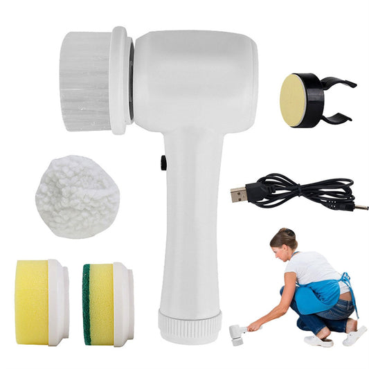 4‑in‑1 Electric Spinning Cleaning Brush – Cordless Handheld Scrubber for Home & Kitchen Cleaning - Scrub Brushes | Buy Online in UK