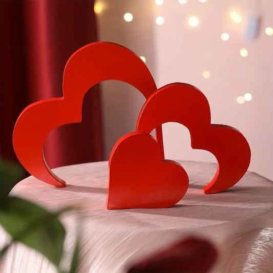 Valentine's Day Heart-shaped Decoration Wooden Heart-shaped Decoration - Holiday Ornaments | Buy Online in UK