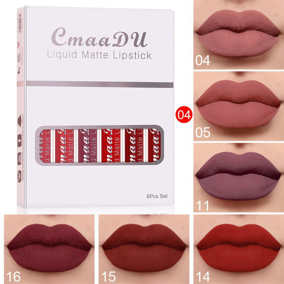 6 Boxes Matte Non-stick Waterproof Lipstick – Long Lasting Lip Gloss Set - Lipsticks | Buy Online in UK