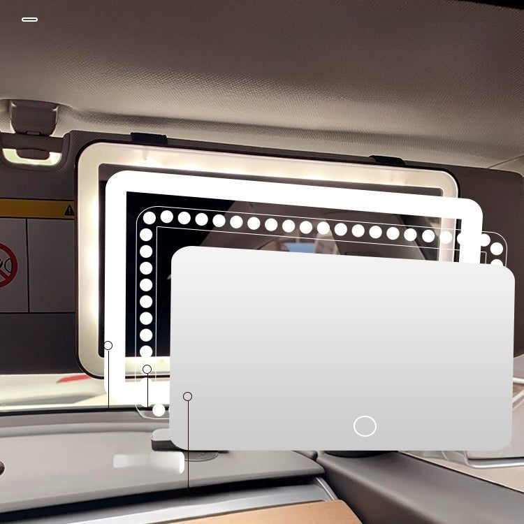 LED Car Makeup Mirror USB Rechargeable Sun Visor Vanity Light UK - Motor Vehicle Electronics | Buy Online in UK