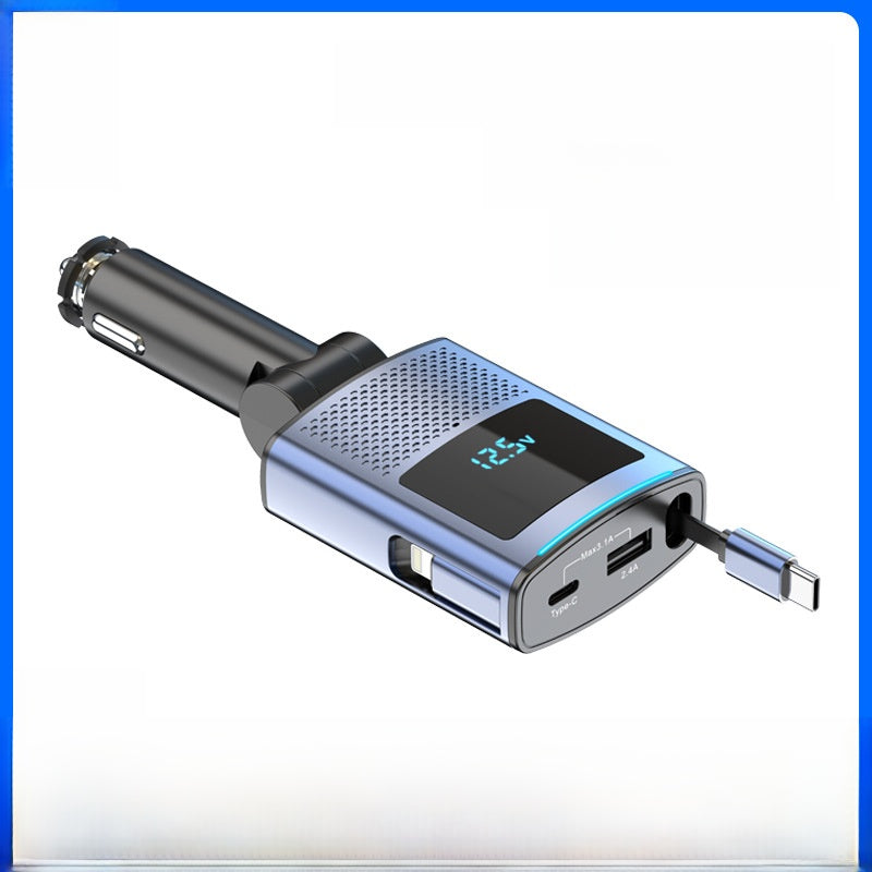 Car Charger with Retractable Cable Fast Charging 80.5W