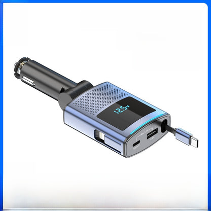 Car Charger with Retractable Cable Fast Charging 80.5W