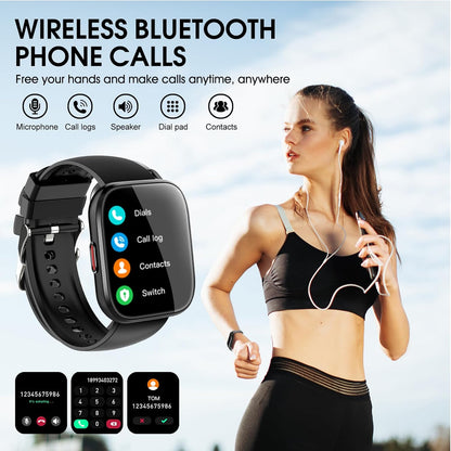 Smartwatch Men Women Fitness Tracker 112 Sports Modes Sleep Monitor Watch Black