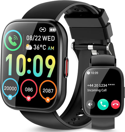 Smartwatch Men Women Fitness Tracker 112 Sports Modes Sleep Monitor Watch Black