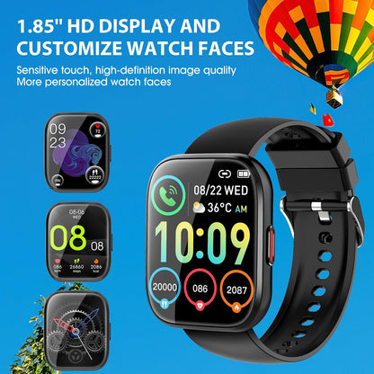 Smartwatch Men Women Fitness Tracker 112 Sports Modes Sleep Monitor Watch Black