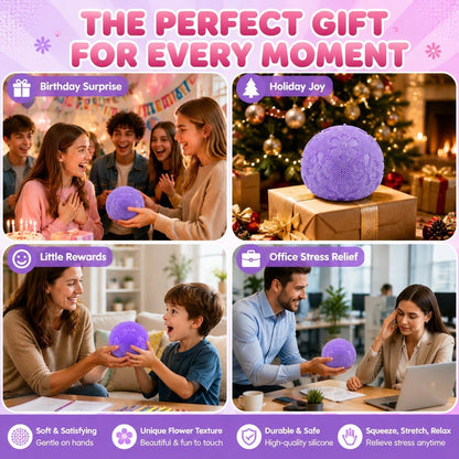 Fuzz Ball Fidget Stress Toy, Squishies Stress Balls, Fuzzball Sensory Ball with Spiky Texture, Squishy Fidget Toys, Adults Anxiety Relief Toys, Portable Fidget Toy for Office, School, Home(purple)