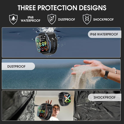 Smartwatch Men Women Fitness Tracker 112 Sports Modes Sleep Monitor Watch Black