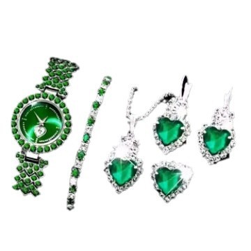 Watch Colorful Crystals Quartz Jewelry Suit