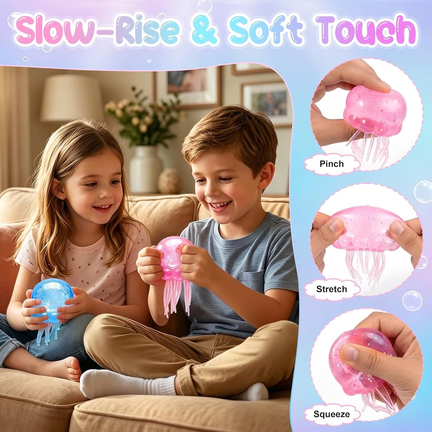 Nee-Doh Jelly Hops Octopus Fidget Toy - Waterproof Sensory Squishy Toy