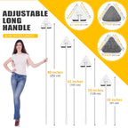 JEHONN Wall Mop with Long Handle 202 cm, Upgraded 180° Collapsible Baseboard Cleaner Tool with Squeegee, Ceiling Duster with 3 Microfiber and 3 Chenille Pads for Cleaning Window, Cabinet (Yellow)