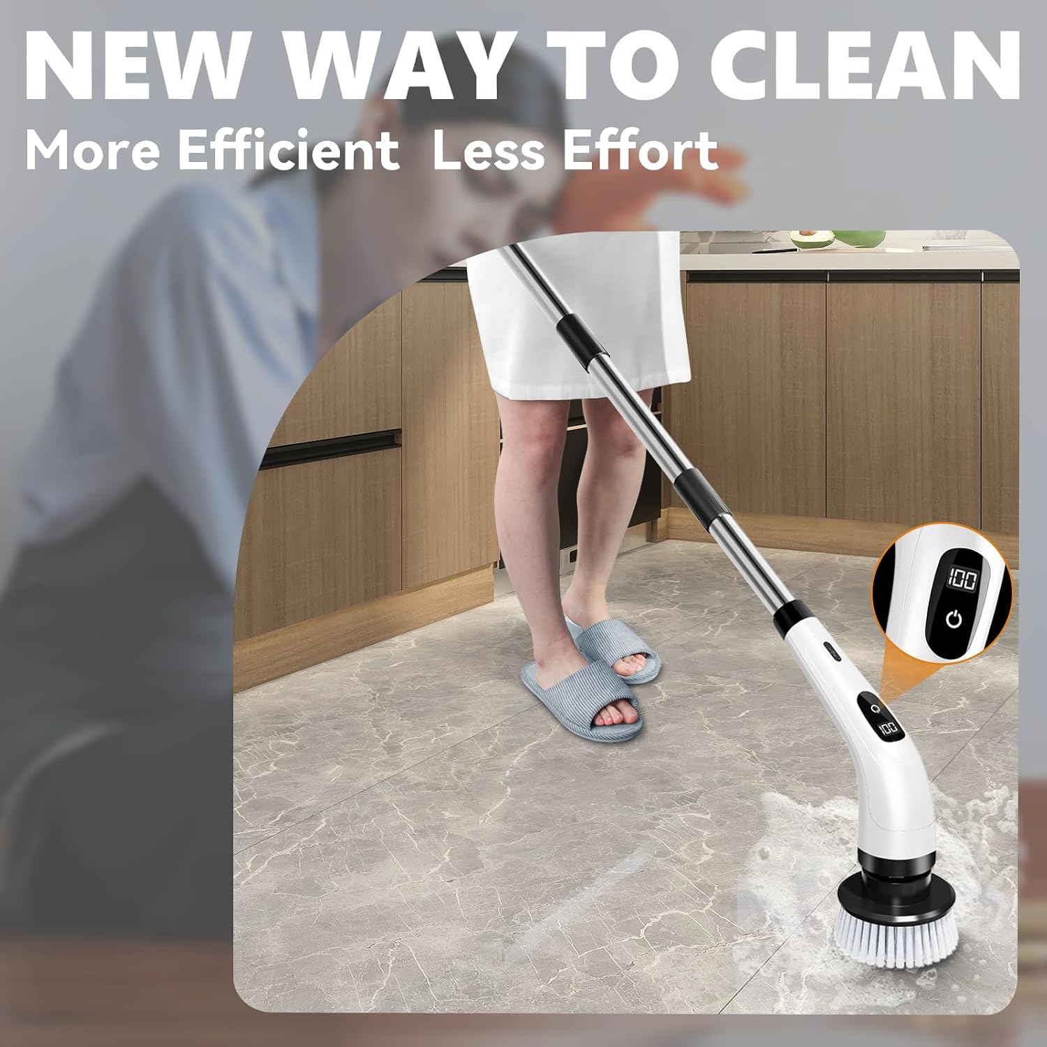 Cordless Electric Spin Scrubber with 8 Brush Heads