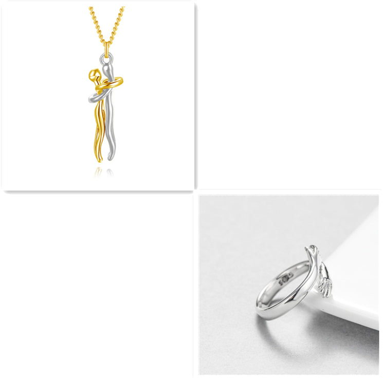 Love Hug Necklace Unisex Men Women Couple Jewelry Simple Temperament Clavicle Chain Valentine's Day Lover Gift
