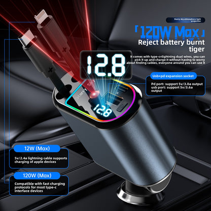C6 one-to-four mobile phone car charger 120W super fast charging product image