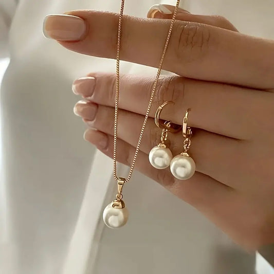 Elegant Pearl Imitation Jewelry Set for Women