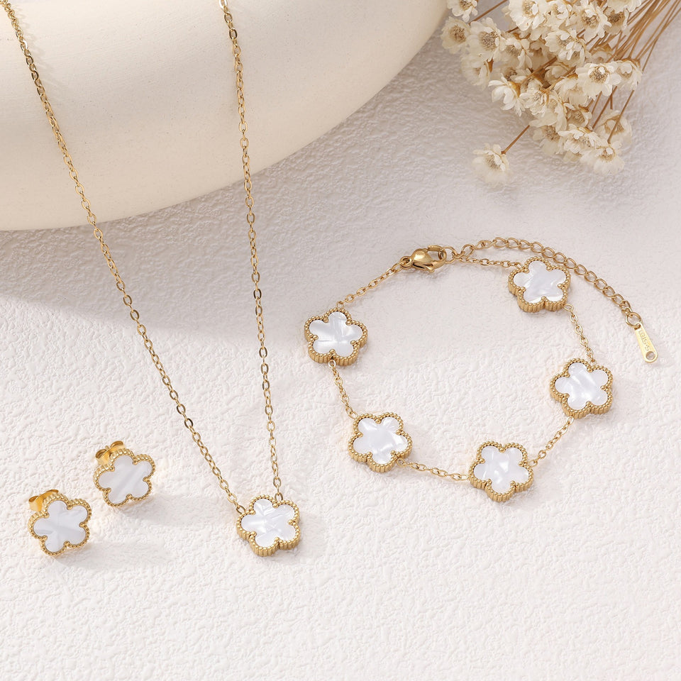 Clover Five-Petal Bracelet Jewelry – Lucky Flower Charm Bracelet for Women