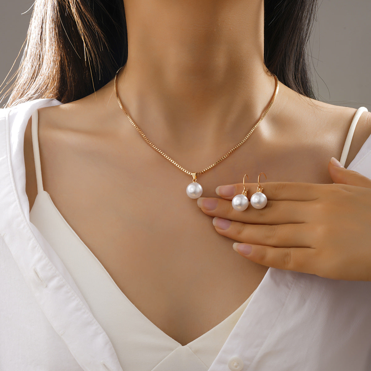 Elegant Pearl Imitation Jewelry Set for Women