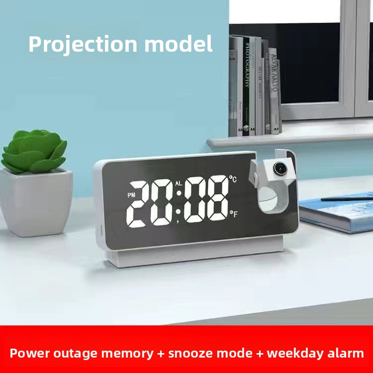 Rechargeable projection alarm clock
