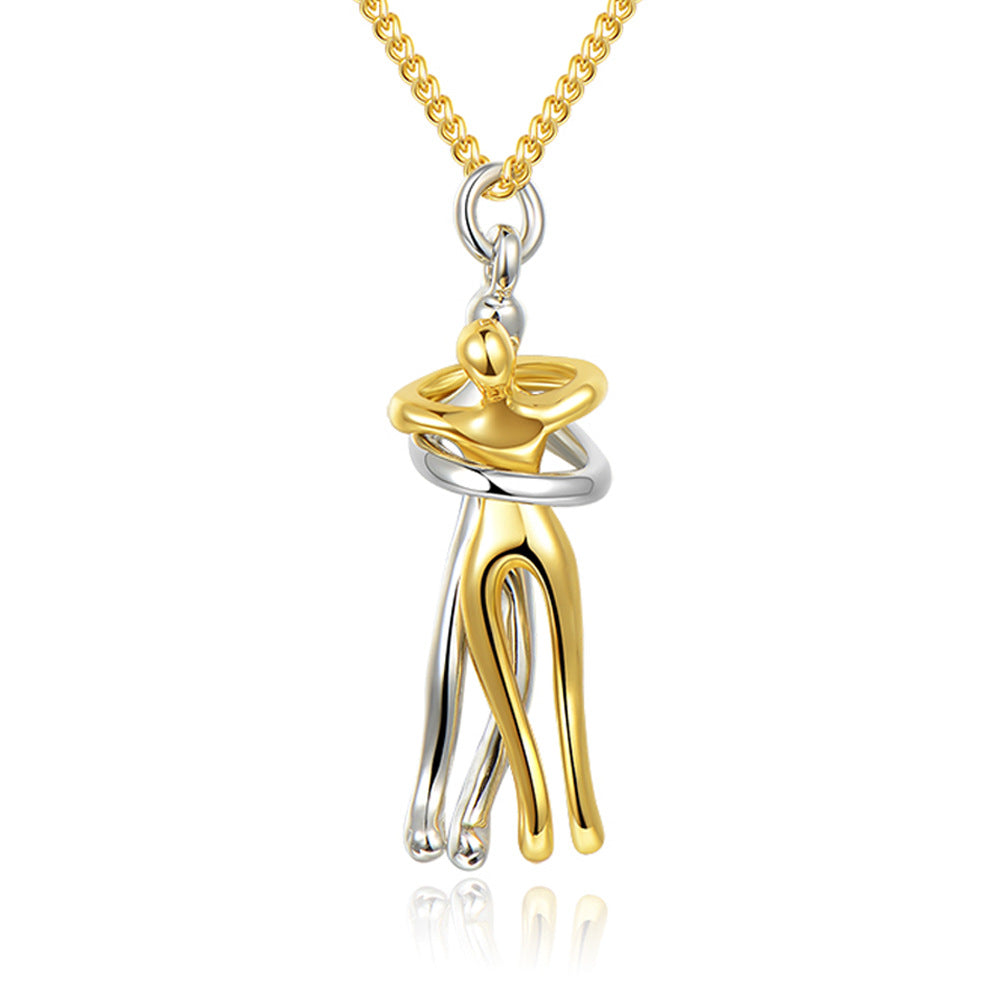 Love Hug Necklace Unisex Men Women Couple Jewelry Simple Temperament Clavicle Chain Valentine's Day Lover Gift