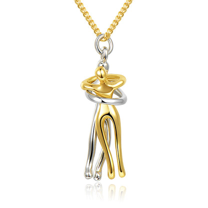 Love Hug Necklace Unisex Men Women Couple Jewelry Simple Temperament Clavicle Chain Valentine's Day Lover Gift
