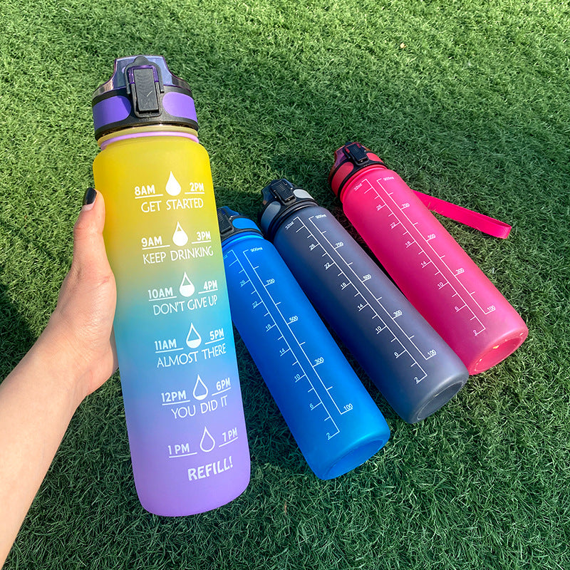 1L Tritan Motivational Water Bottle with Time Marker – Leakproof Sports Bottle (UK) - Water Bottles | Buy Online in UK