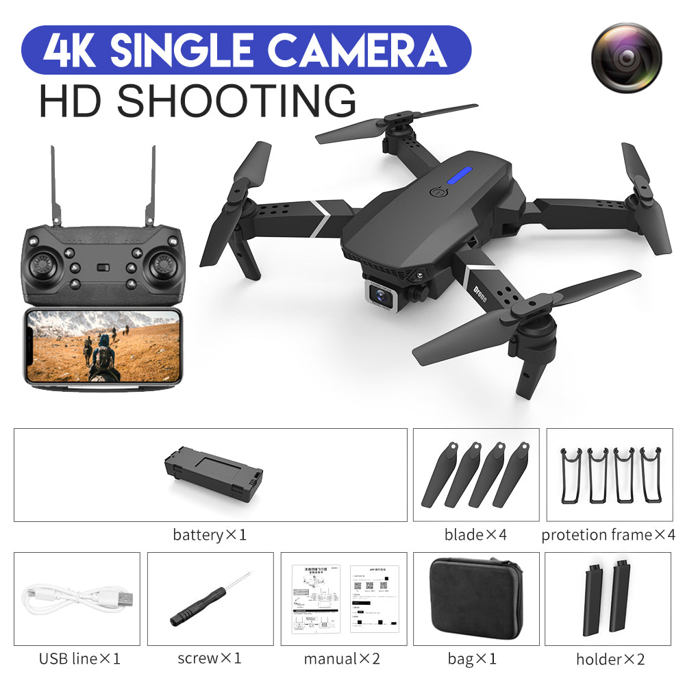 E88 Drone Aerial Photography HD 4K Dual Camera – Remote Control Airplane Toy - Drones | Buy Online in UK