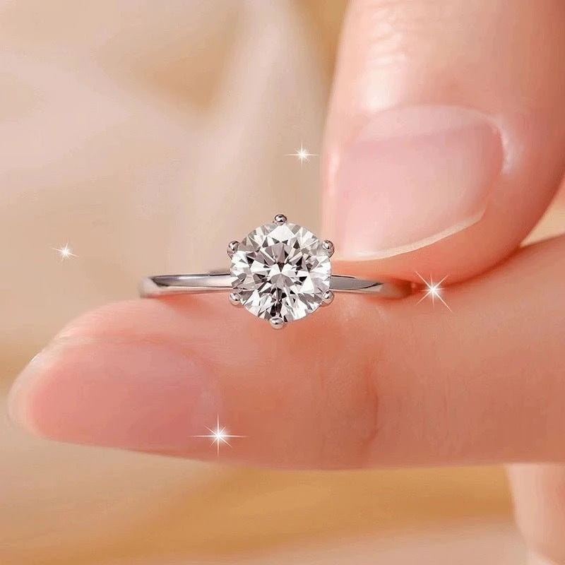 Buy Six-Prong Imitation Diamond Ring for Women | Classic Engagement Style UK in UK - High Quality Rings