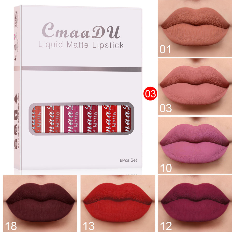 6 Boxes Matte Non-stick Waterproof Lipstick – Long Lasting Lip Gloss Set - Lipsticks | Buy Online in UK
