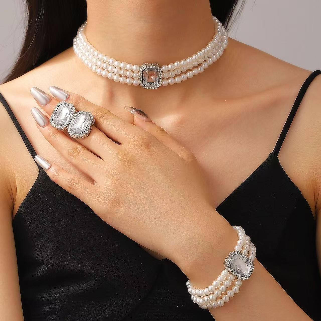 Imitation Pearl Jewelry Set for Women – Elegant Wedding & Party Fashion