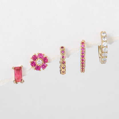 Women's Fashion Flower Earrings Set
