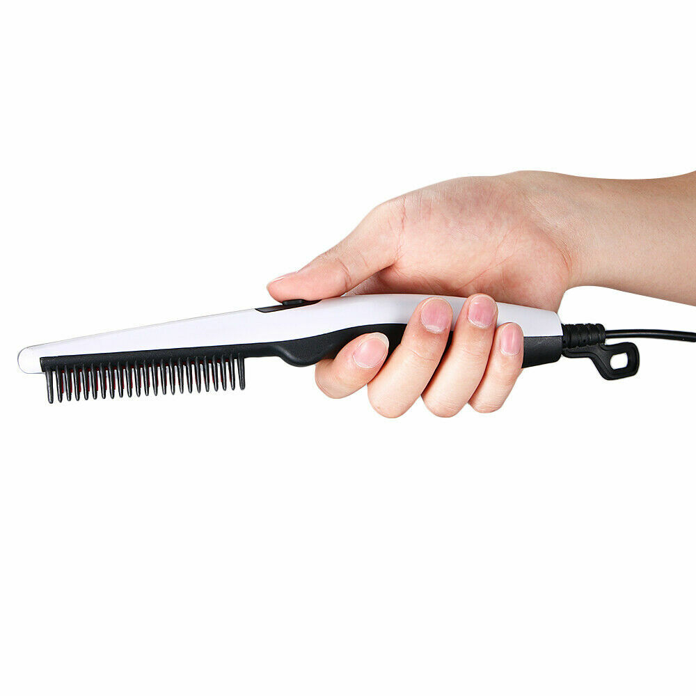 Negative Ion Hair Straightener Styling Comb Hot Comb Press Beard Brush For Men