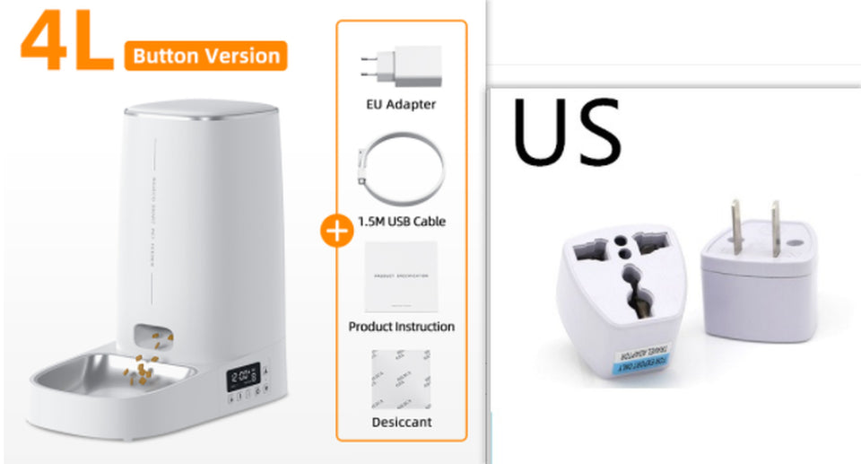 4L Automatic Pet Feeder Cat Food Dispenser Accessorie - Automatic Feeders | Buy Online in UK