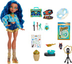 Monster High Self-Scare Secrets Cleo De Nile Doll and Accessories Set with 13 Realistic Surprises like Pottery Set and Makeup, JMG74
