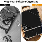 SINZUX 6 PCS Compression Packing Cubes, Black Extensible Ultralight Packing Cubes for Suitcases, Suitcase Organiser Bags Set, Travel Cubes Organiser Bags for Backpack Luggage
