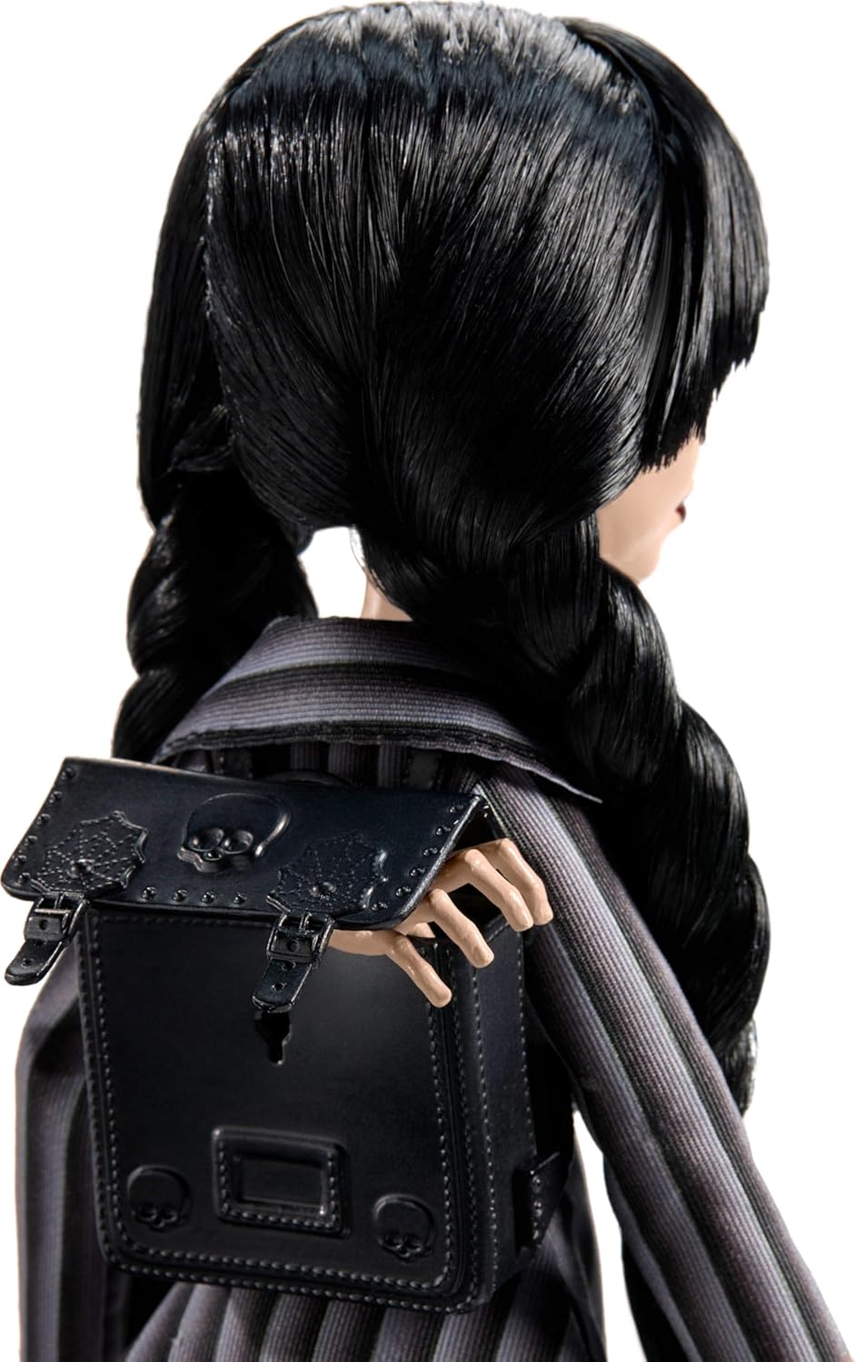 Monster High Wednesday Doll and Accessories, Wednesday Addams Collectible in Nevermore Academy Uniform with Thing and Backpack, Doll Stand, HXJ04