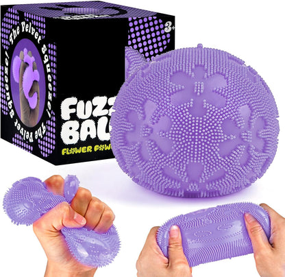 Fuzz Ball Fidget Stress Toy, Squishies Stress Balls, Fuzzball Sensory Ball with Spiky Texture, Squishy Fidget Toys, Adults Anxiety Relief Toys, Portable Fidget Toy for Office, School, Home(purple)