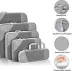 SINZUX 6 PCS Compression Packing Cubes, Black Extensible Ultralight Packing Cubes for Suitcases, Suitcase Organiser Bags Set, Travel Cubes Organiser Bags for Backpack Luggage