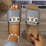 Ins Chain Wedges Sandals Summer Fashion Platform Peep-toed Slides Slippers Outdoor Thick Bottom Roman Shoes For Women