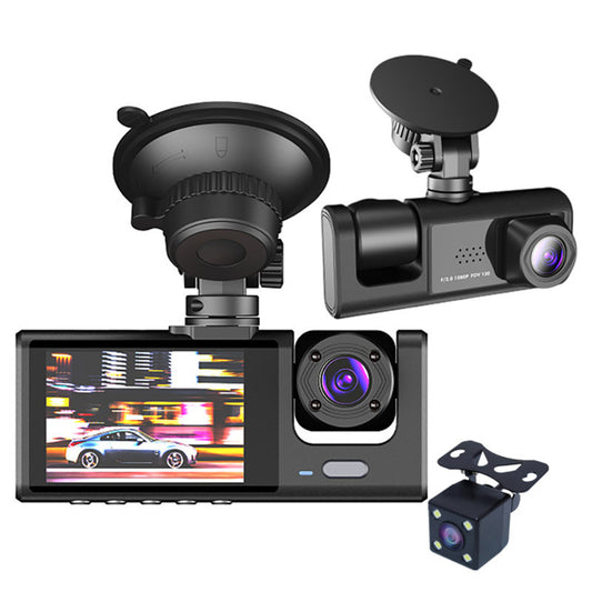 HD 1080P Three-Record Driving Recorder – Front, Rear & Inside Car Camera - Dash Video Cameras | Buy Online in UK