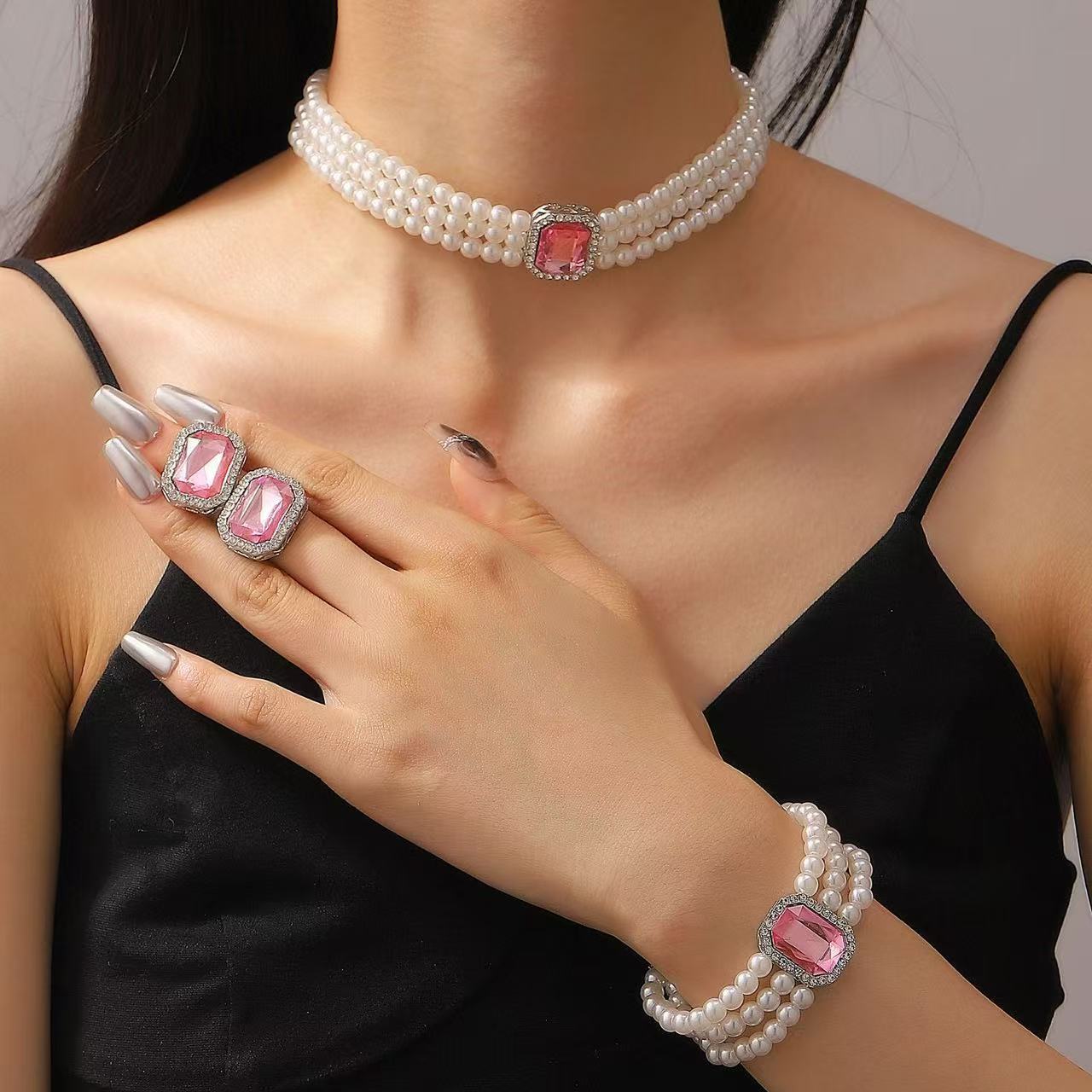 Imitation Pearl Jewelry Set for Women – Elegant Wedding & Party Fashion