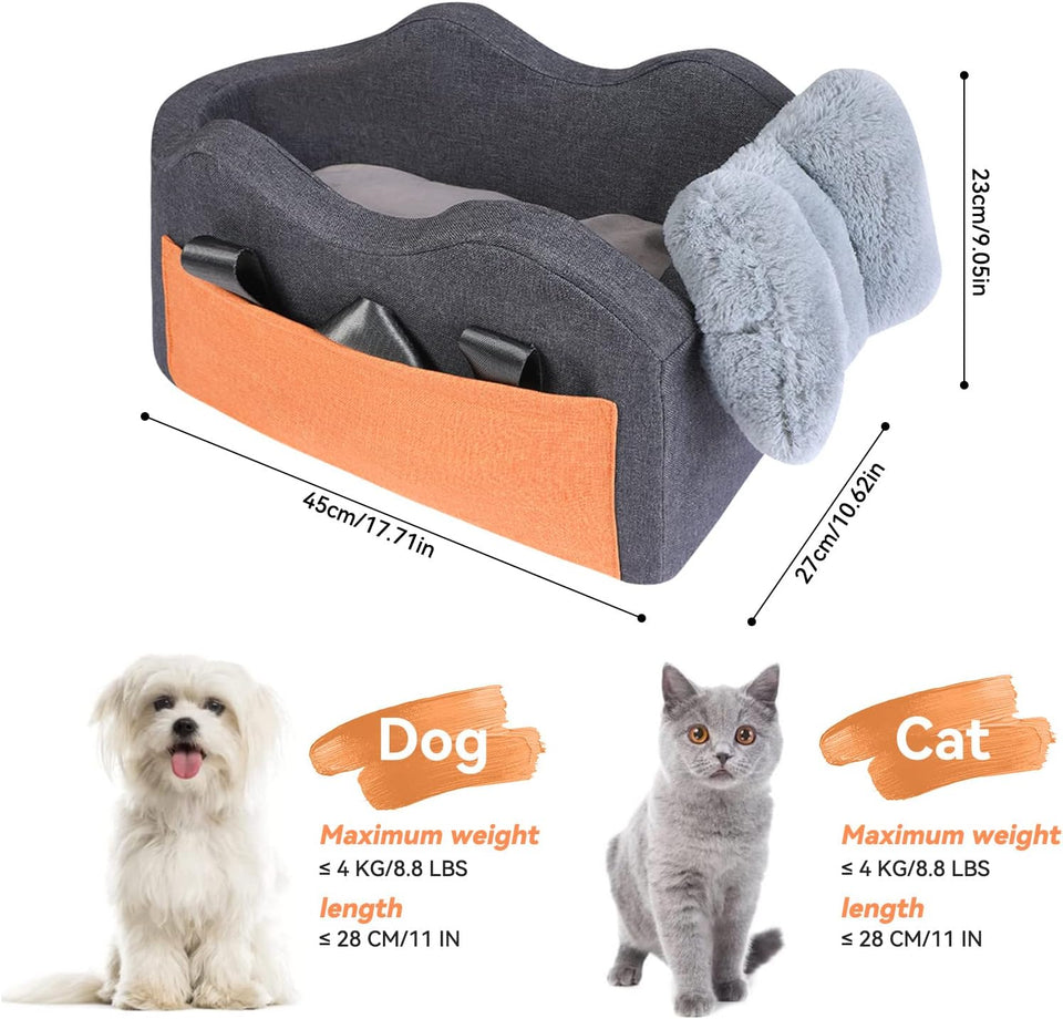 Dog Car Seat for Small Dog Center Console Seat Pet Booster Seat (Dark Gray) - Car Crates | Buy Online in UK