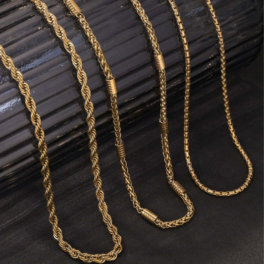 Buy Fashionable stainless steel thick necklace and twisted long necklace in UK - High Quality
